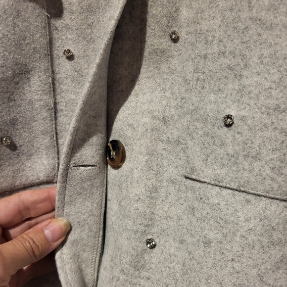 Vocal Light Gray Studded Men's Shirt Jacket - Picture 4 of 7